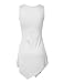 Made By Johnny MBJ WT671 Womens Summer Sleeveless Irregular Handkerchie Hem Loose Tunic Tops Flowy Blouses Shirt XL White