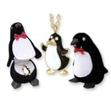 Penguin Pendant Necklace gold plated & European Crystal with shaped jewelry gift Box