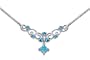 1.25 carats total weight Princess Cut & Round Shape Swiss Blue Topaz Multi-Gemstone Necklace in Sterling Silver