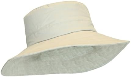 Beige 100% Cotton Adjustable Lined Bucket Sun Hat w/ UPF 50+ UV Protection