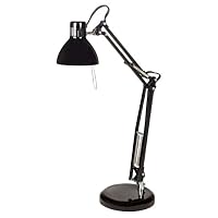 Architect Style Black Finish Adjustable Halogen Desk Lamp