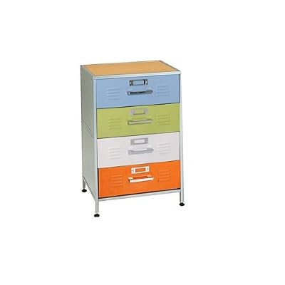 American Furniture Alliance Locker 4 Drawer Dresser, Multicolor