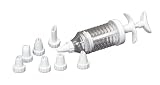 Chef Craft 21229 1-Piece Icing Syringe with 8 Tips, White and Clear Plastic, 10-Inch