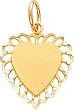 14K Yellow Gold Heart Charm Diamond Cut