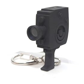 Kikkerland KRL23TC Movie Camera LED Keychain with Sound