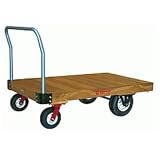 Platform Truck 30x48 Solid Wood Pneumatic Wheels 2000 Lbs