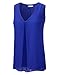 NINEXIS Women's Sleeveless Pleated V-Neck Chiffon Top (S-3XL / 10 Colors)