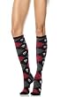 Acrylic Knee High Stocking Socks with Skull Print (Black-One Size)