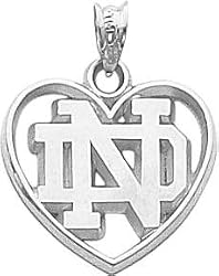 Sterling Silver University of Notre Dame Heart Charm