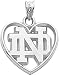 Sterling Silver University of Notre Dame Heart Charm