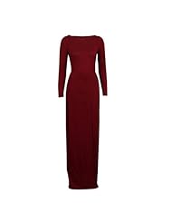 Spring Summer Long Sleeves Polyester Slit Bodycon Dress/Evening Dress/Party Dress/Maxi Dress 