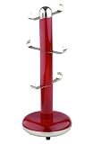 Typhoon Capsule Gloss Buick Red Steel Body Mug Tree with Stainless Steel Arms and Non Slip Feet