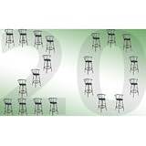 MAN CAVE Set of 20 Black Metal 29" Swivel Barstools