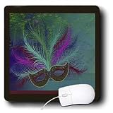 Beverly Turner Mardi Gras Design - Mardi Gras Mask, Aqua - Mouse Pads