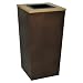 Ex-Cell Kaiser RC-MTR-34 TR Metro Collection XL Steel Indoor Trash Receptacle, 34 Gallon Capacity, 18-1/2" Diameter x 35-1/2" Height, Hammered Copper