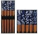 Happy Sales HSCH86/S, 5 Pairs of Origami Design Blue and White Wooden Chopsticks