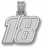 Kyle Busch Medium Driver Number 18 1/2 Pendant - Sterling Silver Jewelry
