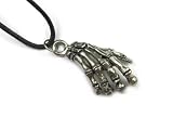 Creeping Hand Pewter Pendant with Adjustable Cord Necklace
