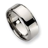 Titanium Beveled Edge 8mm Polished Band