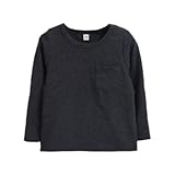 enchante petit(アンシャンテ プティ) キッズ 子供 胸ポケット付もっちりベーシック長袖カットソー≪全12色≫ 130cm #チャコール