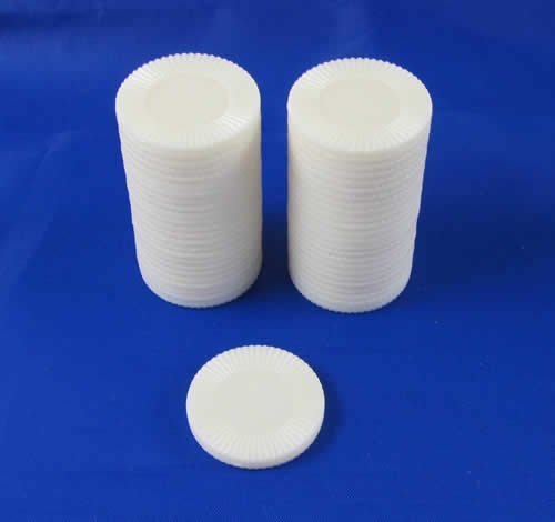 White Mini Poker Chip 7/8in Tube of 50ea