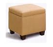 BEAUTIFUL TAN MICROFIBER OTTOMAN
