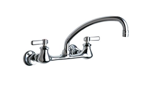 Chicago Faucets 540-LDL9CP Wall Mount Service Sink with Metal Lever Handles, Chrome
