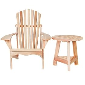 Western Red Cedar - Adirondack Chair Tripod Table Set - Furniture For Your Patio and Garden! by
