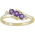 10k Gold and Diamond Amethyst Ring