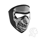 Kid's Neoprene Small Face Mask, Glow in the Dark, Chrome Skull