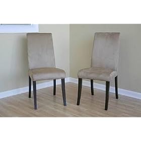 Set of 2 Contemporary Design Zen Micro Fiber Parson Chairs by visiondecor Furniture