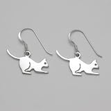 Flat Stalking Cat Earrings