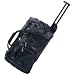 New Embassy 21 Inch Italian Stone Design Genuine Leather Rolling Tote Bag Features Multiple Pockets