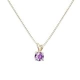 18kt Gold over Sterling Silver Amethyst Pendant on 16in Chain Necklace - February Birthstone