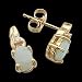 14k Yellow Gold Genuine Cabochon Opal and Diamond Earrings