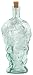 Spanish Recycled Glass Grapes Bottle with Cork 10.5"H 32oz Set / 2