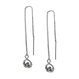Sterling Silver Claddagh Threader Earrings