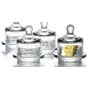 Essential Home Set of 2 Round Butter Dish Sets with Lids