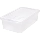 IRIS Clear Modular Shoe Box, 6 QT, 12 Pack