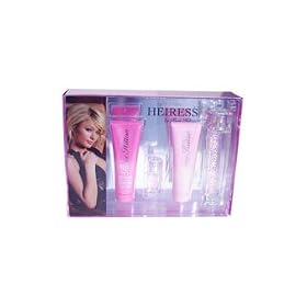Heiress by Paris Hilton for Women - 4 Pc Gift Set 3.4oz EDP Spray, 3oz Body Lotion, 3oz Bath and Shower Gel, 7.5ml EDP Spray
