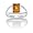 Amber and Polished Sterling Silver Ring- Size 6