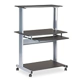 Anthracite Mayline Crosswinds Mobile Wood Computer Desk with Hutch