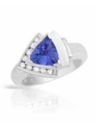 14K White Gold Tanzanite and Diamond Ring -- LIFETIME WARRANTY