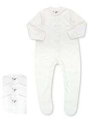 3 Pack Pure Cotton Skinkind™ Plain Sleepsuits