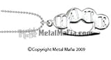 SILVER BRASS KNUCKLE NECKLACE WITH THE WORDS HATE CUTOUT