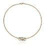 18k Yellow Gold Plated Sterling Silver Genuine Sapphire and Diamond Accent Omega Chain Necklace, 17"
