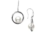 Black & White Diamond South Sea Pearl Earrings 0.75 CTW