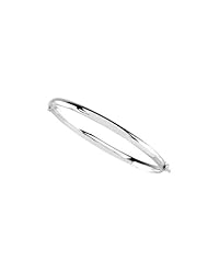 Hinged Polished Bangle Bracelet - 4.75mm 14K White Gold