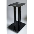 Paar Lautsprecher St�nder Lautsprecher Halter Schwarz Glas-Metall Design