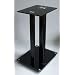 Paar Lautsprecher St�nder Lautsprecher Halter Schwarz Glas-Metall Design